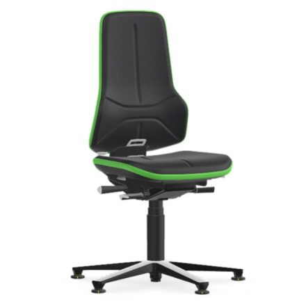 Bimos Neon 1 ESD fix talpas munkaszék - állandó érintkezésű, fekete supertec párnázat, zöld
