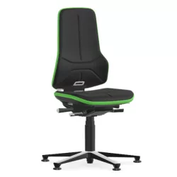   Bimos Neon 1 ESD fix talpas munkaszék - állandó érintkezésű, fekete szövet párnázat, zöld