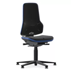   Bimos Neon 1 ESD fix talpas munkaszék - szinkronmechanika, fekete poliuretán párnázat, kék