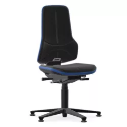   Bimos Neon 1 ESD fix talpas munkaszék - szinkronmechanika, fekete supertec párnázat, kék