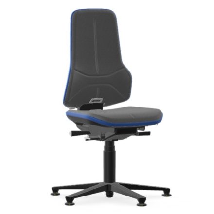 Bimos Neon 1 ESD fix talpas munkaszék - szinkronmechanika, szürke szövet párnázat, kék