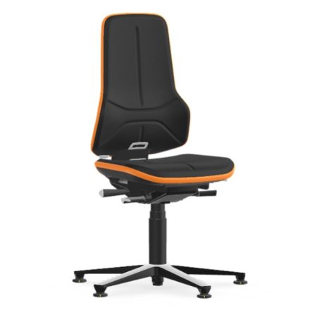 Bimos Neon 1 ESD fix talpas munkaszék - szinkronmechanika, fekete szövet párnázat, narancs