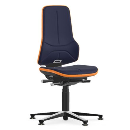 Bimos Neon 1 ESD fix talpas munkaszék - szinkronmechanika, kék szövet párnázat, narancs