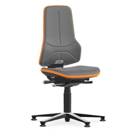 Bimos Neon 1 ESD fix talpas munkaszék - szinkronmechanika, szürke szövet párnázat, narancs