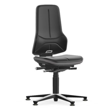 Bimos Neon 1 ESD fix talpas munkaszék - szinkronmechanika, fekete műbőr párnázat, szürke
