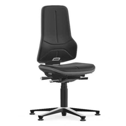 Bimos Neon 1 ESD fix talpas munkaszék - szinkronmechanika, fekete supertec párnázat, szürke