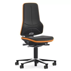   Bimos Neon 2 ESD görgős munkaszék - állandó érintkezésű, fekete supertec párnázat, narancs