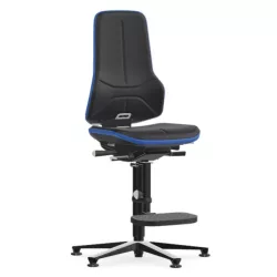   Bimos Neon 3 ESD fix talpas, magasított szék - szinkronmechanika, fekete supertec párnázat, kék