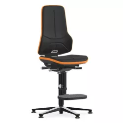   Bimos Neon 3 ESD fix talpas, magasított szék - szinkronmechanika, fekete szövet párnázat, narancs