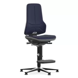   Bimos Neon 3 ESD fix talpas, magasított szék - szinkronmechanika, kék szövet párnázat, szürke