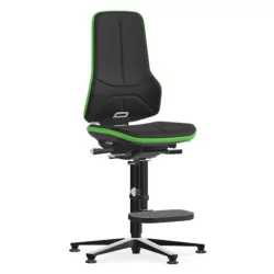   Bimos Neon 3 ESD fix talpas, magasított szék - szinkronmechanika, fekete szövet párnázat, zöld