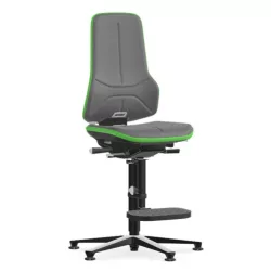   Bimos Neon 3 ESD fix talpas, magasított szék - szinkronmechanika, szürke szövet párnázat, zöld