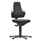 Bimos Nexxit 1 fix talpas munkaszék - zöld fogantyú, műbőr párnázat