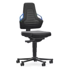Bimos Nexxit 2 görgős munkaszék - kék fogantyú, műbőr párnázat