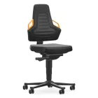 Bimos Nexxit 2 görgős munkaszék - narancs fogantyú, műbőr párnázat