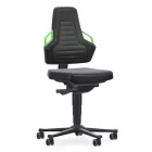 Bimos Nexxit 2 görgős munkaszék - zöld fogantyú, műbőr párnázat