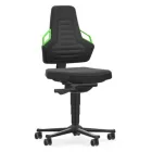 Bimos Nexxit 2 görgős munkaszék - zöld fogantyú, poliuretán párnázat