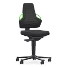 Bimos Nexxit 2 görgős munkaszék - zöld fogantyú, szövet párnázat