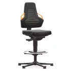 Bimos Nexxit 3 fix talpas, magasított munkaszék - narancs fogantyú, műbőr párnázat