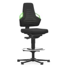 Bimos Nexxit 3 fix talpas, magasított munkaszék - zöld fogantyú, műbőr párnázat