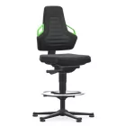 Bimos Nexxit 3 fix talpas, magasított munkaszék - zöld fogantyú, poliuretán párnázat