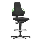 Bimos Nexxit 3 fix talpas, magasított munkaszék - zöld fogantyú, szövet párnázat