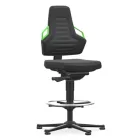 Bimos Nexxit 3 fix talpas, magasított munkaszék - zöld fogantyú, supertec párnázat