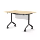 Pro összecsukható asztal 1200 mm széles lappal, 600 mm-es fekete lábbal + takarópanel + polc