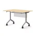 Pro összecsukható asztal 1200 mm széles lappal, 600 mm-es szürke lábbal + takarópanel + polc