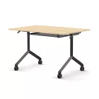 Pro összecsukható asztal 1200 mm széles lappal, 750 mm-es fekete lábbal + polc