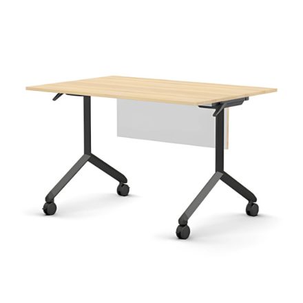 Pro összecsukható asztal 1200 mm széles lappal, 750 mm-es fekete lábbal + takarópanel