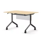 Pro összecsukható asztal 1200 mm széles lappal, 750 mm-es fekete lábbal + takarópanel + polc