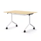 Pro összecsukható asztal 1200 mm széles lappal, 750 mm-es fehér lábbal + polc