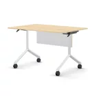 Pro összecsukható asztal 1200 mm széles lappal, 750 mm-es fehér lábbal + takarópanel