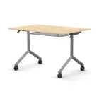Pro összecsukható asztal 1200 mm széles lappal, 750 mm-es szürke lábbal + polc