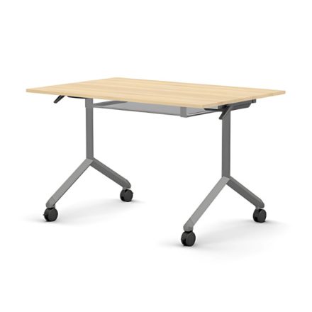 Pro összecsukható asztal 1200 mm széles lappal, 750 mm-es szürke lábbal + polc