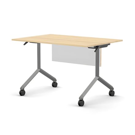Pro összecsukható asztal 1200 mm széles lappal, 750 mm-es szürke lábbal + takarópanel