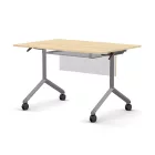 Pro összecsukható asztal 1200 mm széles lappal, 750 mm-es szürke lábbal + takarópanel + polc