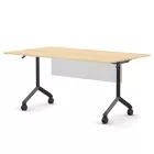 Pro összecsukható asztal 1500 mm széles lappal, 600 mm-es fekete lábbal + takarópanel