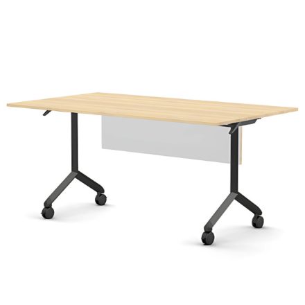 Pro összecsukható asztal 1500 mm széles lappal, 600 mm-es fekete lábbal + takarópanel