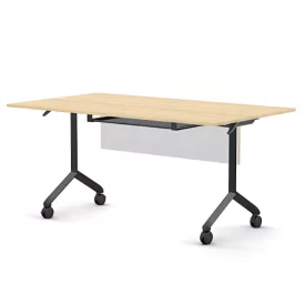   Pro összecsukható asztal 1500 mm széles lappal, 600 mm-es fekete lábbal + takarópanel + polc