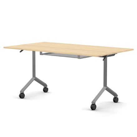 Pro összecsukható asztal 1500 mm széles lappal, 600 mm-es szürke lábbal + polc