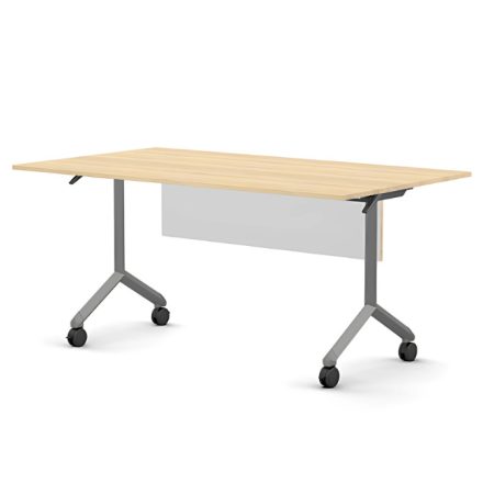 Pro összecsukható asztal 1500 mm széles lappal, 600 mm-es szürke lábbal + takarópanel
