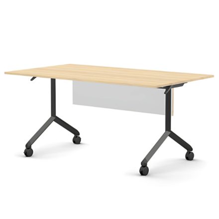 Pro összecsukható asztal 1500 mm széles lappal, 750 mm-es fekete lábbal + takarópanel