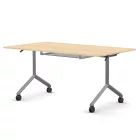 Pro összecsukható asztal 1500 mm széles lappal, 750 mm-es szürke lábbal + polc