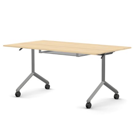 Pro összecsukható asztal 1500 mm széles lappal, 750 mm-es szürke lábbal + polc