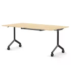Pro összecsukható asztal 1800 mm széles lappal, 600 mm-es fekete lábbal + polc