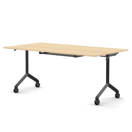 Pro összecsukható asztal 1800 mm széles lappal, 600 mm-es fekete lábbal + polc