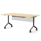 Pro összecsukható asztal 1800 mm széles lappal, 600 mm-es fekete lábbal + takarópanel + polc