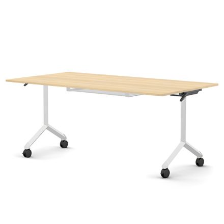 Pro összecsukható asztal 1800 mm széles lappal, 600 mm-es fehér lábbal + polc